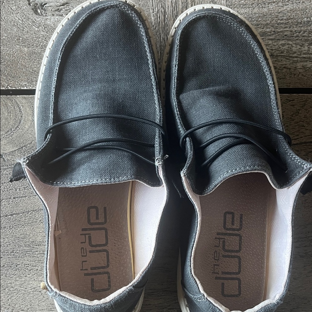 Hey Dude Black Canvas Lightweight Slip-On Loafers